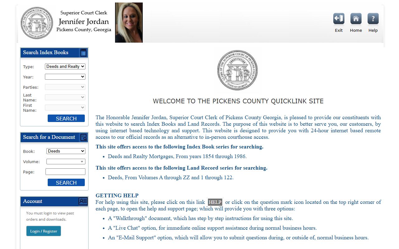 Pickens County Clerk of Superior Court Kofile official records access