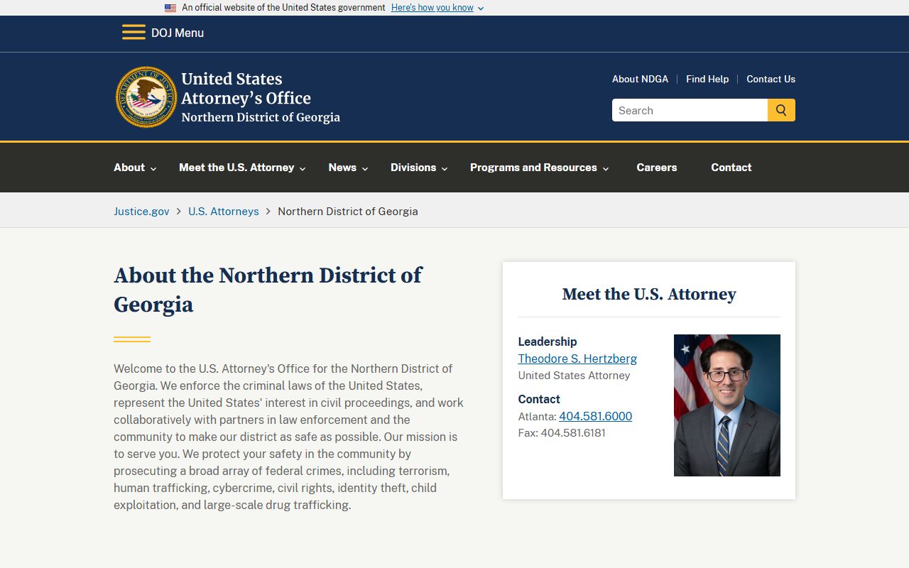 Pickens County arrest records and Northern District prosecutor information