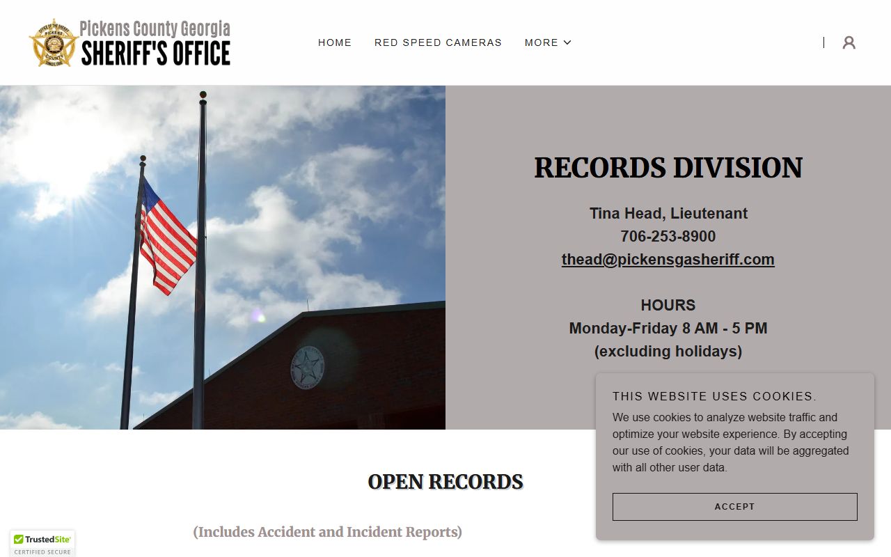 Pickens County arrest records and sheriff records division
