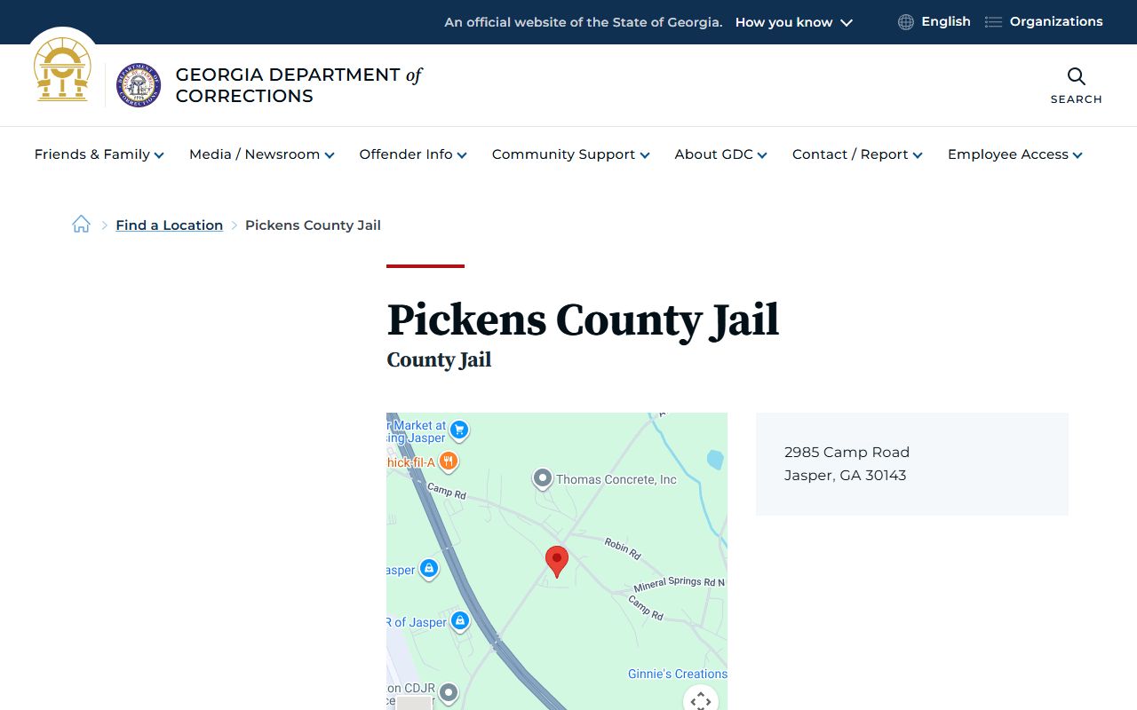 Pickens County arrest records and Pickens County Jail custody listing
