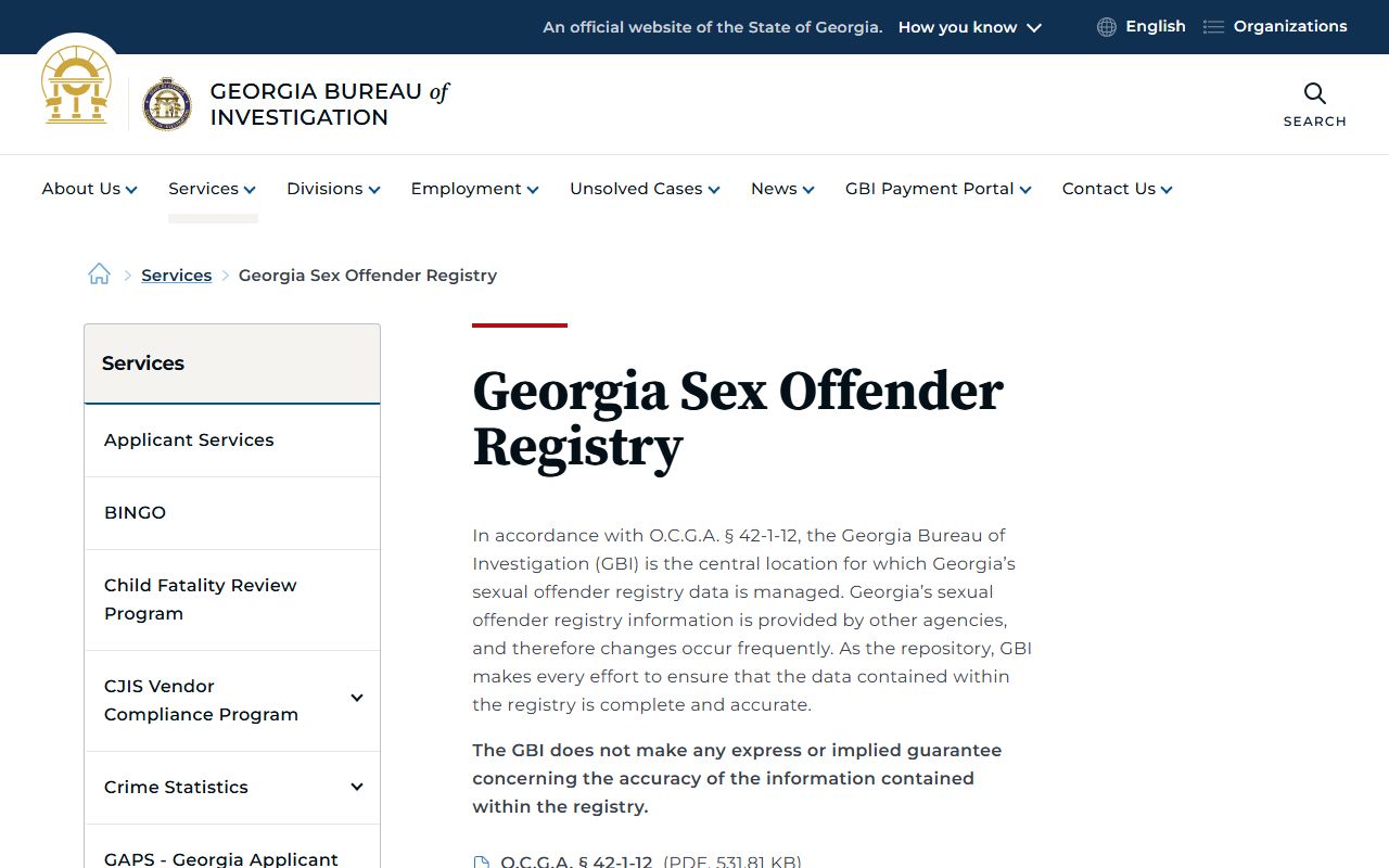 Pickens County criminal court records and GBI sex offender registry information