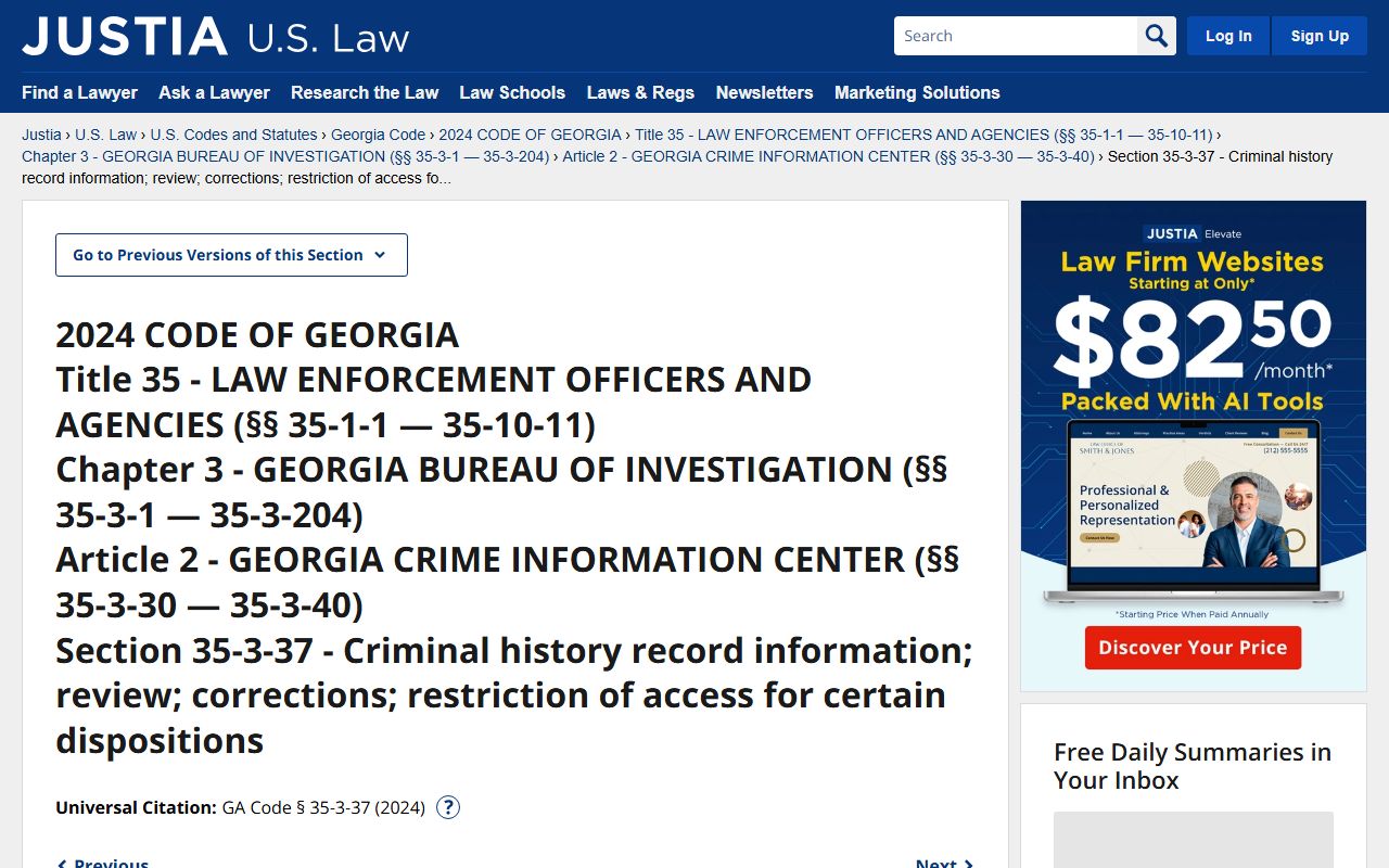 Pickens County criminal court records and O.C.G.A. 35-3-37 restriction law