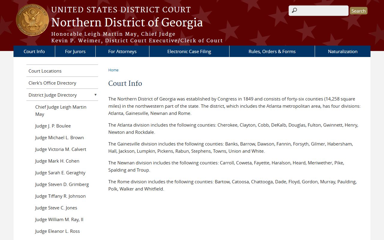 Pickens County Superior Court Northern District court information source