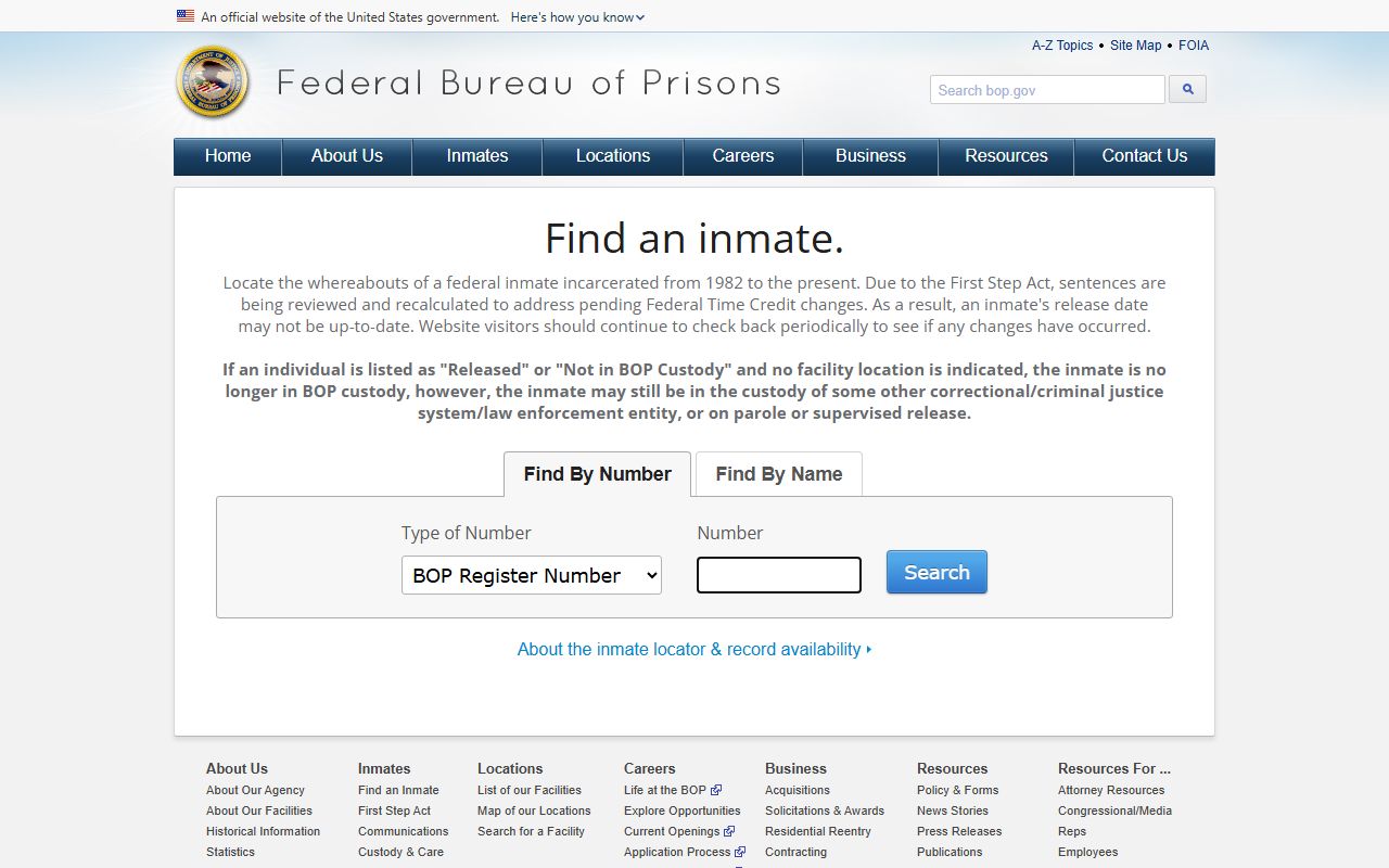 Pickens County inmate records and federal BOP inmate locator