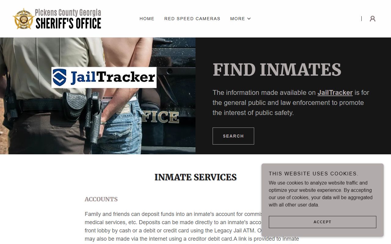 Pickens County inmate records and sheriff inmate services