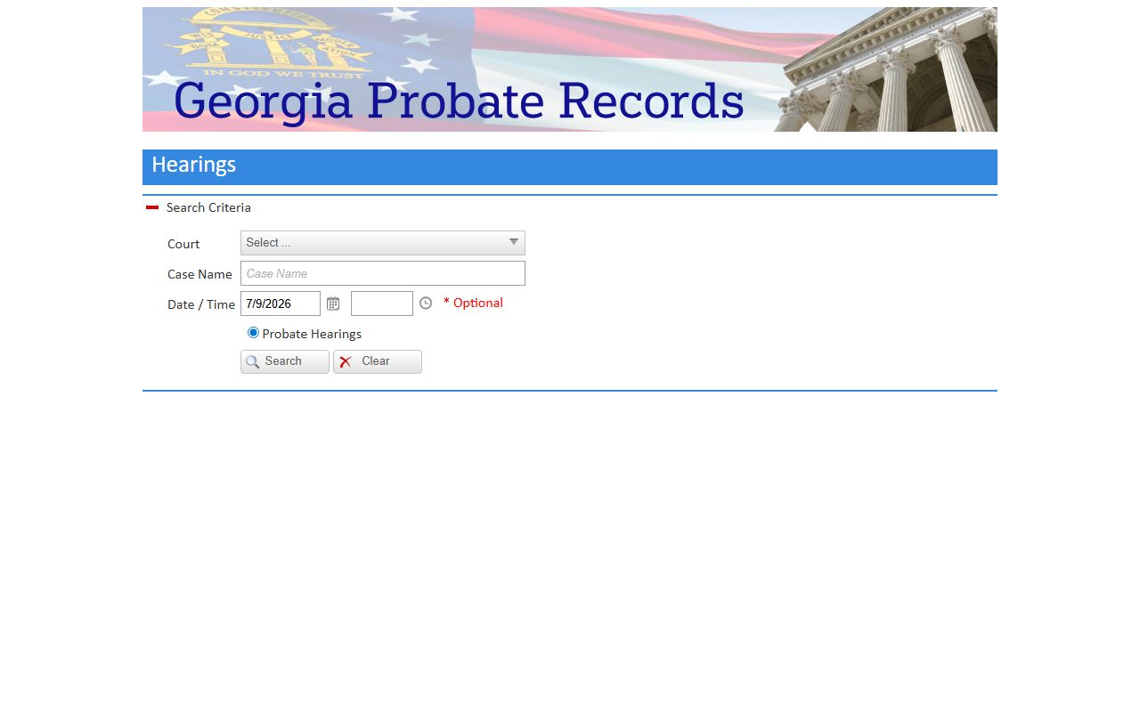 Pickens County probate records Georgia Probate Records hearings search