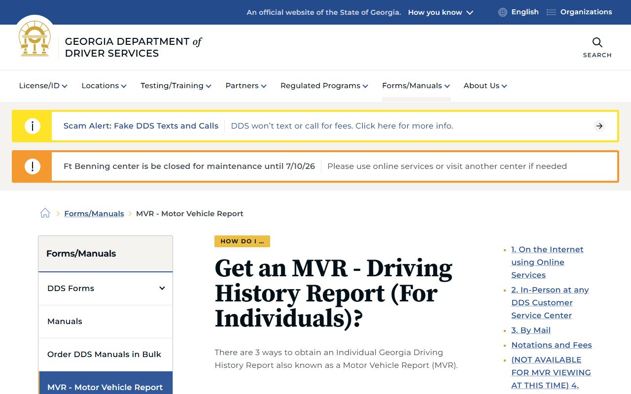 Pickens County traffic court records DDS motor vehicle record source