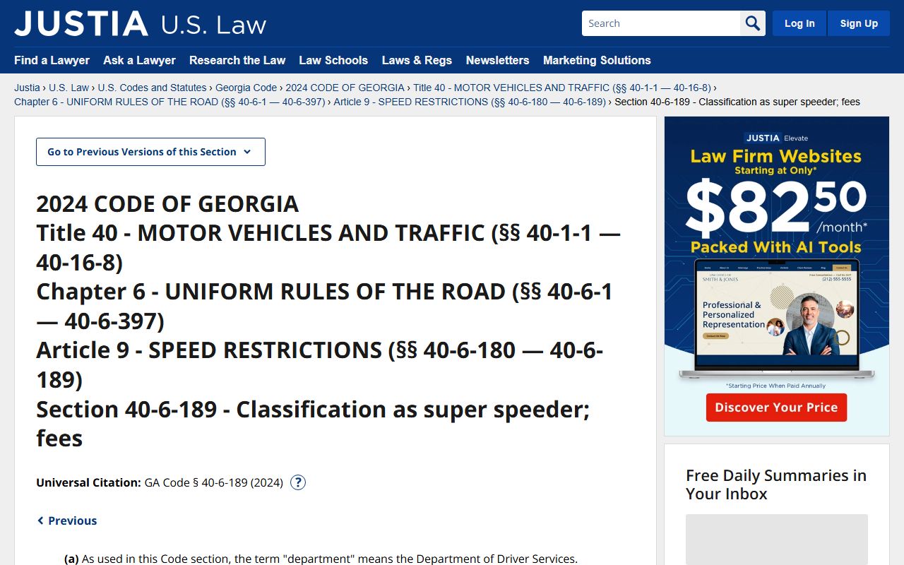 Pickens County traffic court records Super Speeder statute
