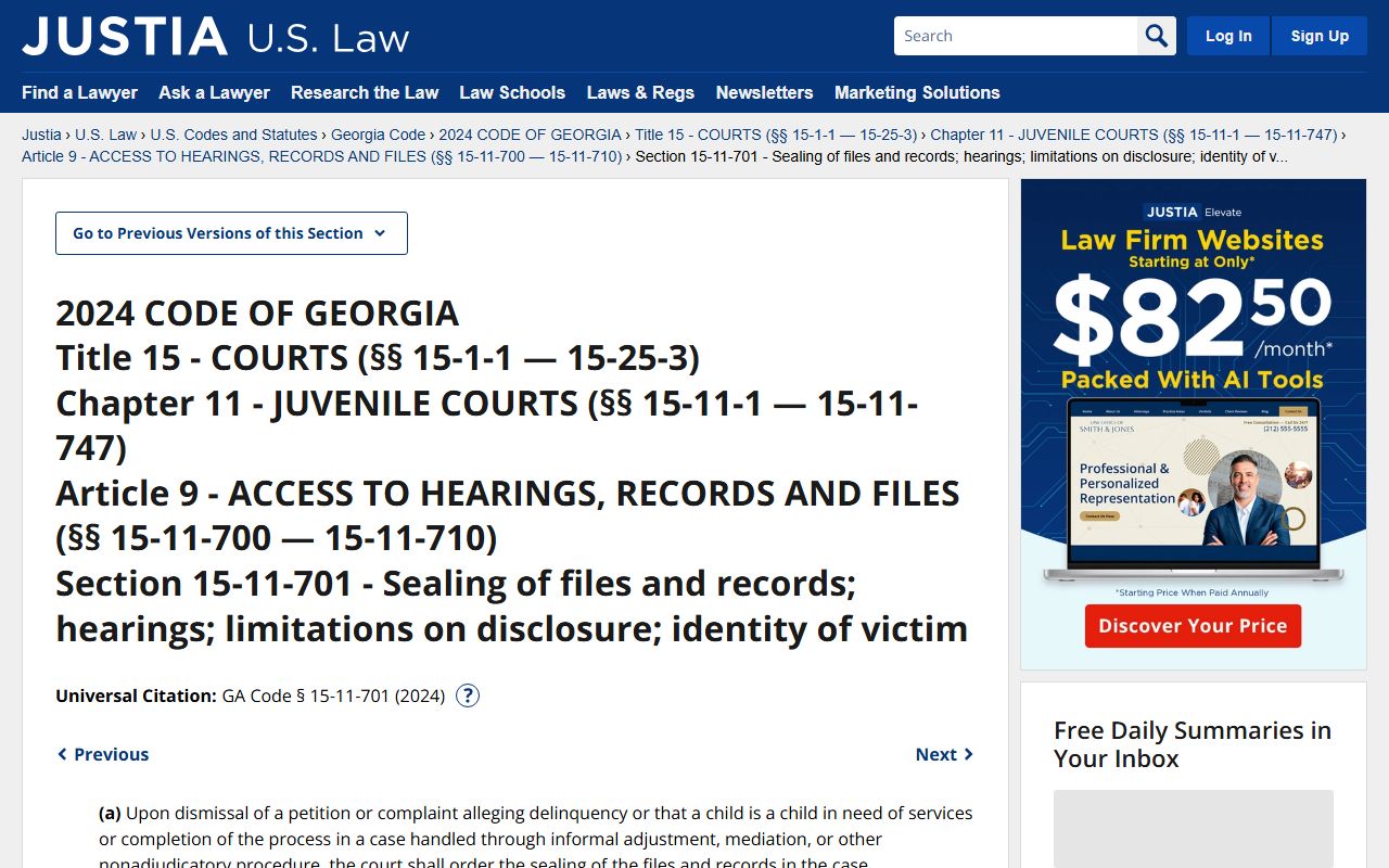 Pickens County warrant records and juvenile sealing law