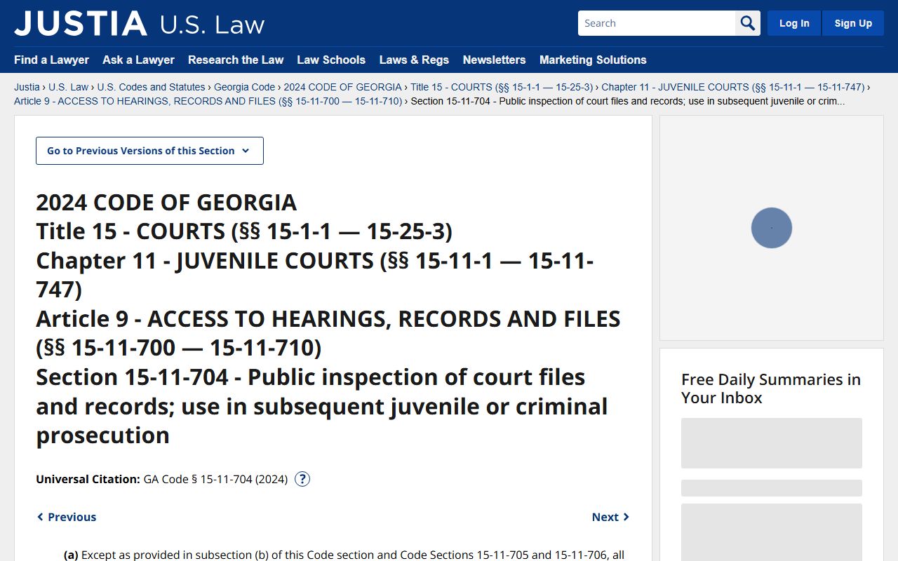 Pickens County warrant records and juvenile public inspection limits