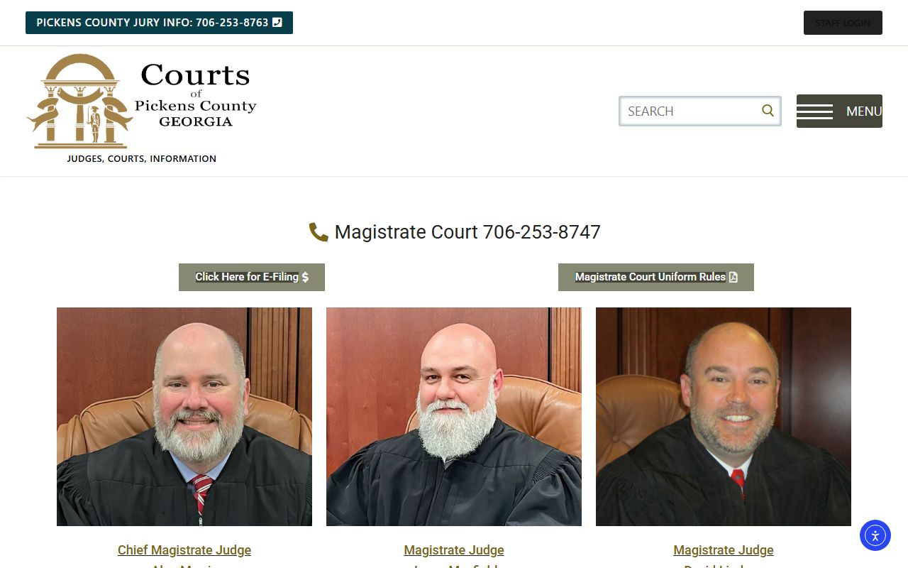 Pickens County warrant records and Magistrate Court information